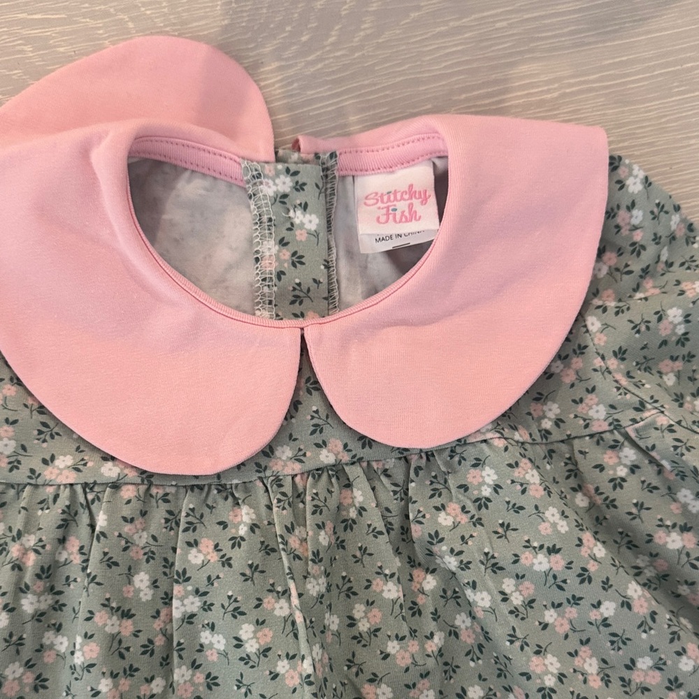 Stitch Fish Path to the Primrose Collared Dress, Green New - Picture 3 of 3